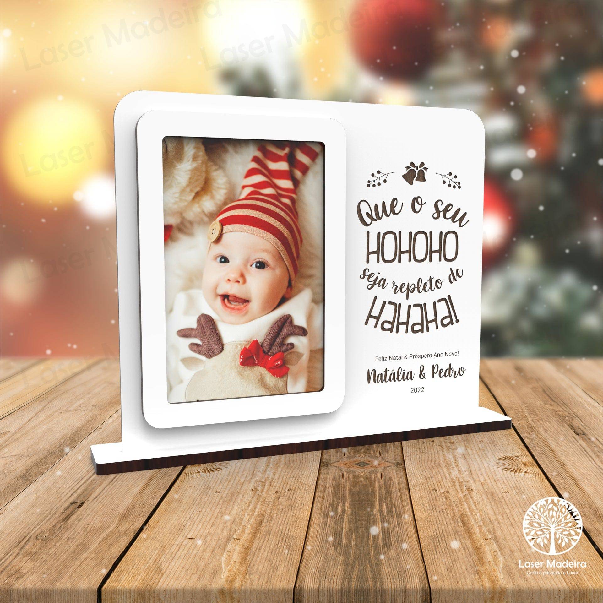 Moldura de Natal - Hohoho - Laser Madeira